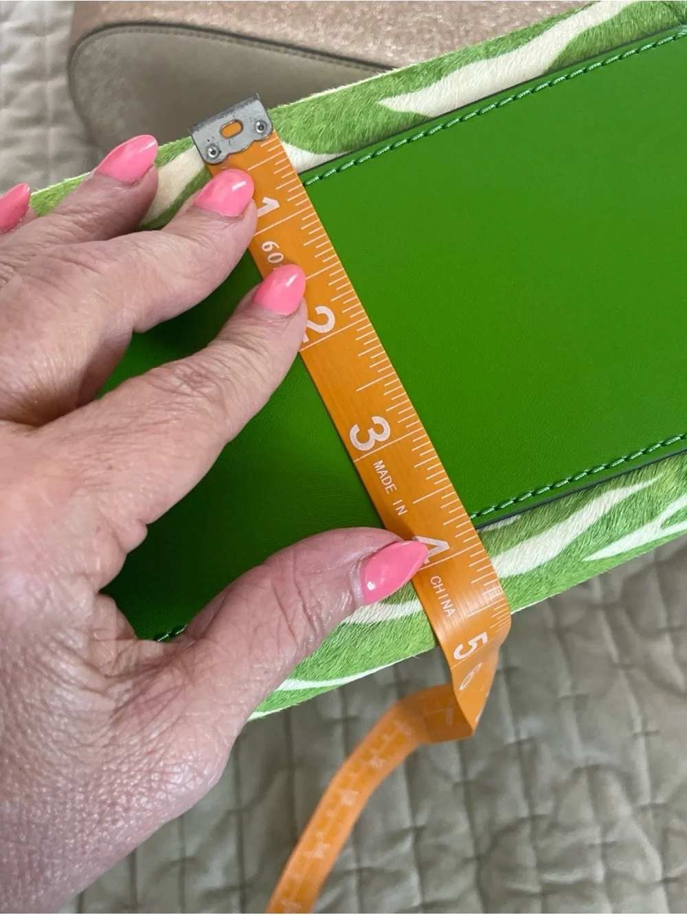 Michael Kors Lime Green calf hair and leather Satchel / crossbody